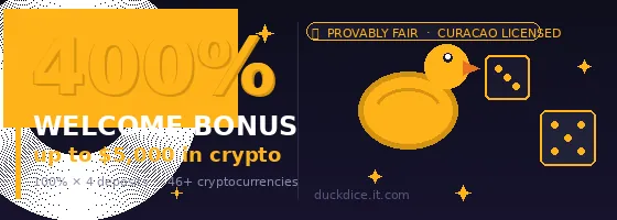 DuckDice Casino 400% welcome bonus — join now